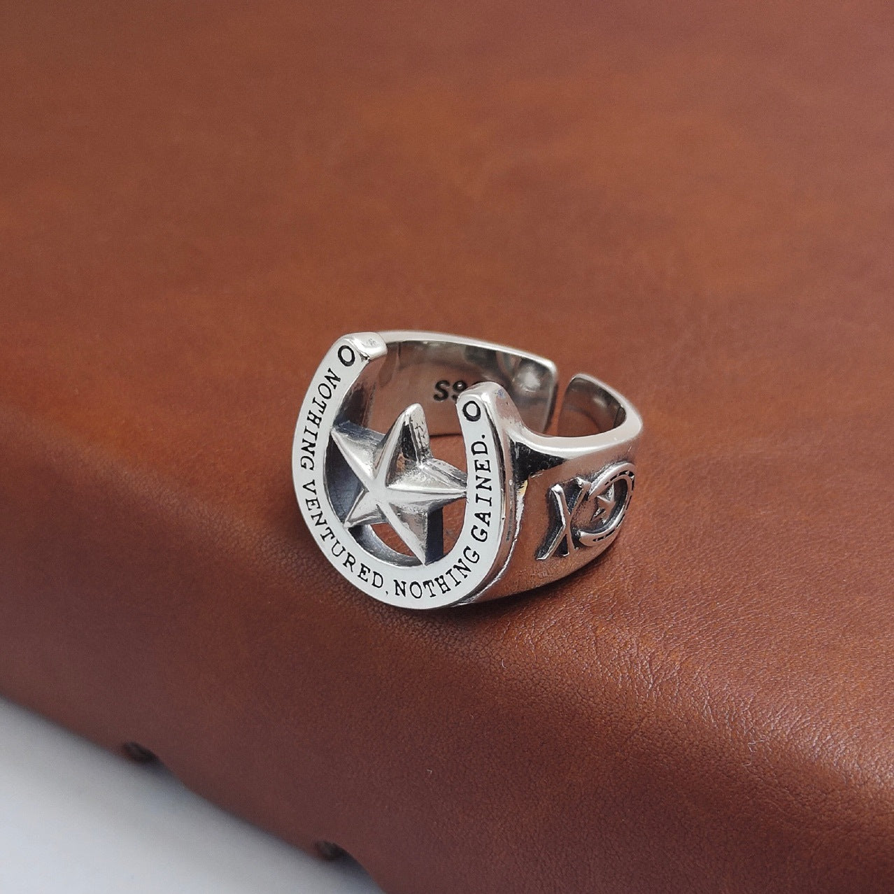 925 Silver Pentagram Star Ring | Adjustable Unisex | Elvarina