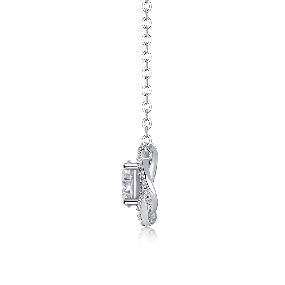 Lucky Flower Moissanite Necklace | 925 Silver Platinum | Elvarina
