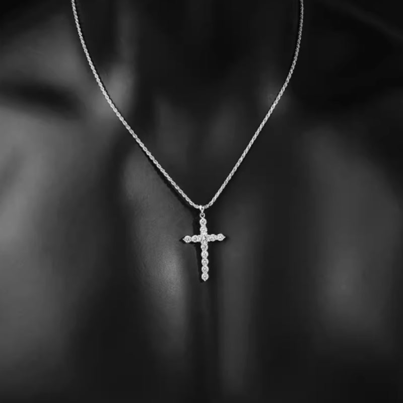 925 Silver Cross Pendant Necklace | Hip Hop | Elvarina