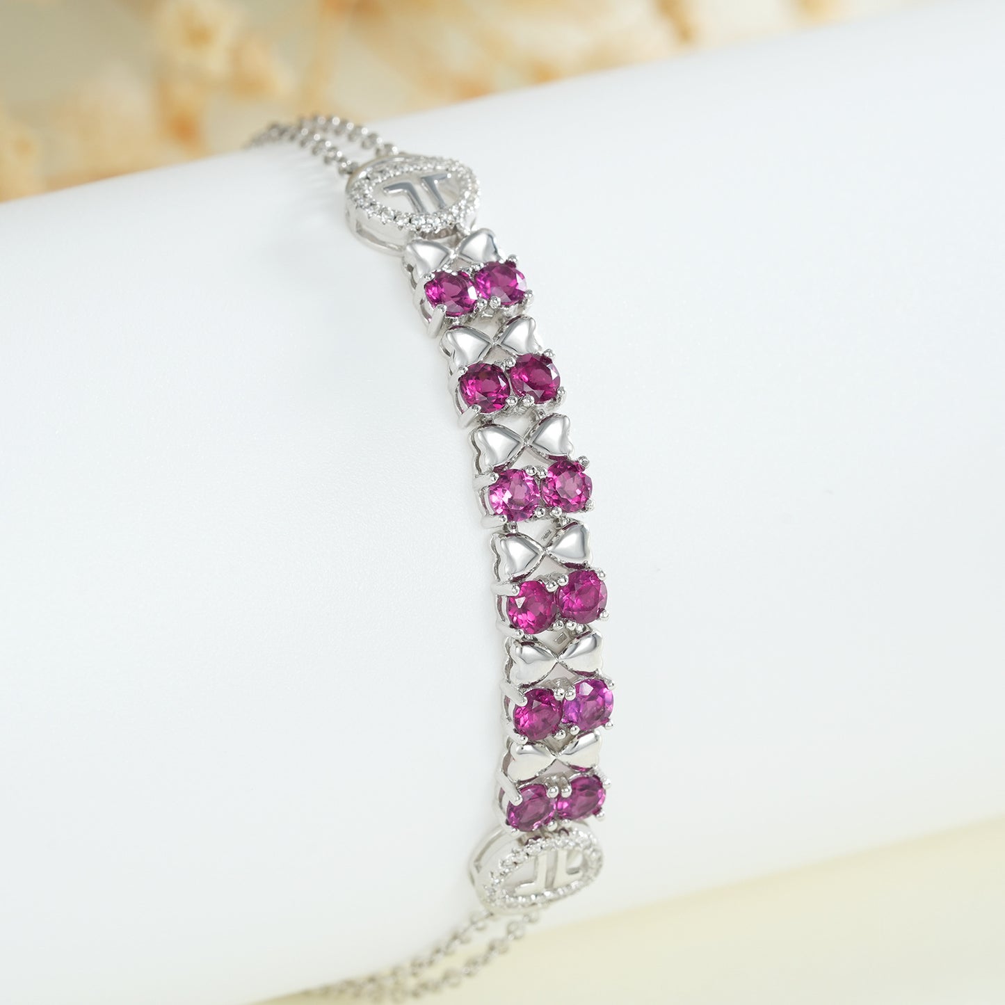 Purple Garnet Bracelet in S925 Silver