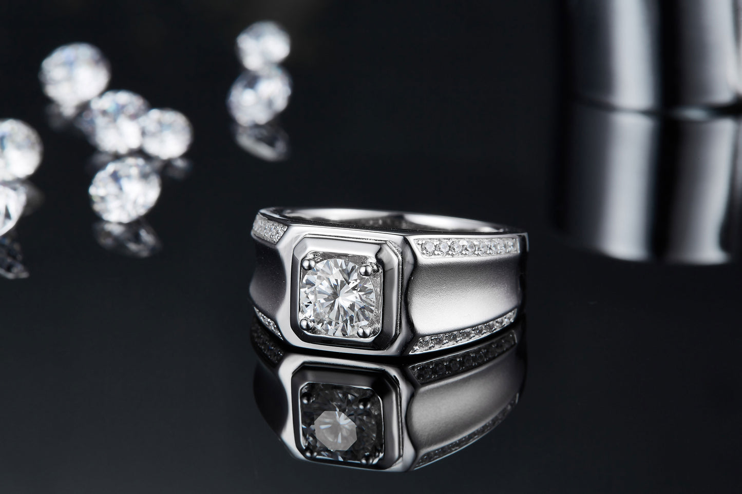 Men's Moissanite Ring | 1-3ct S925 Silver | Elvarina