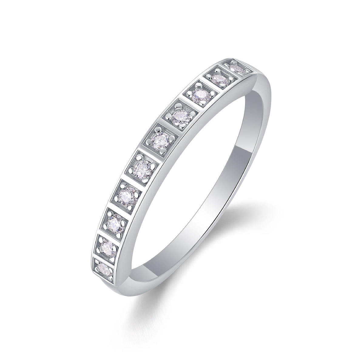 Moissanite Wedding Ring | 925 Silver Platinum Plated | Elvarina