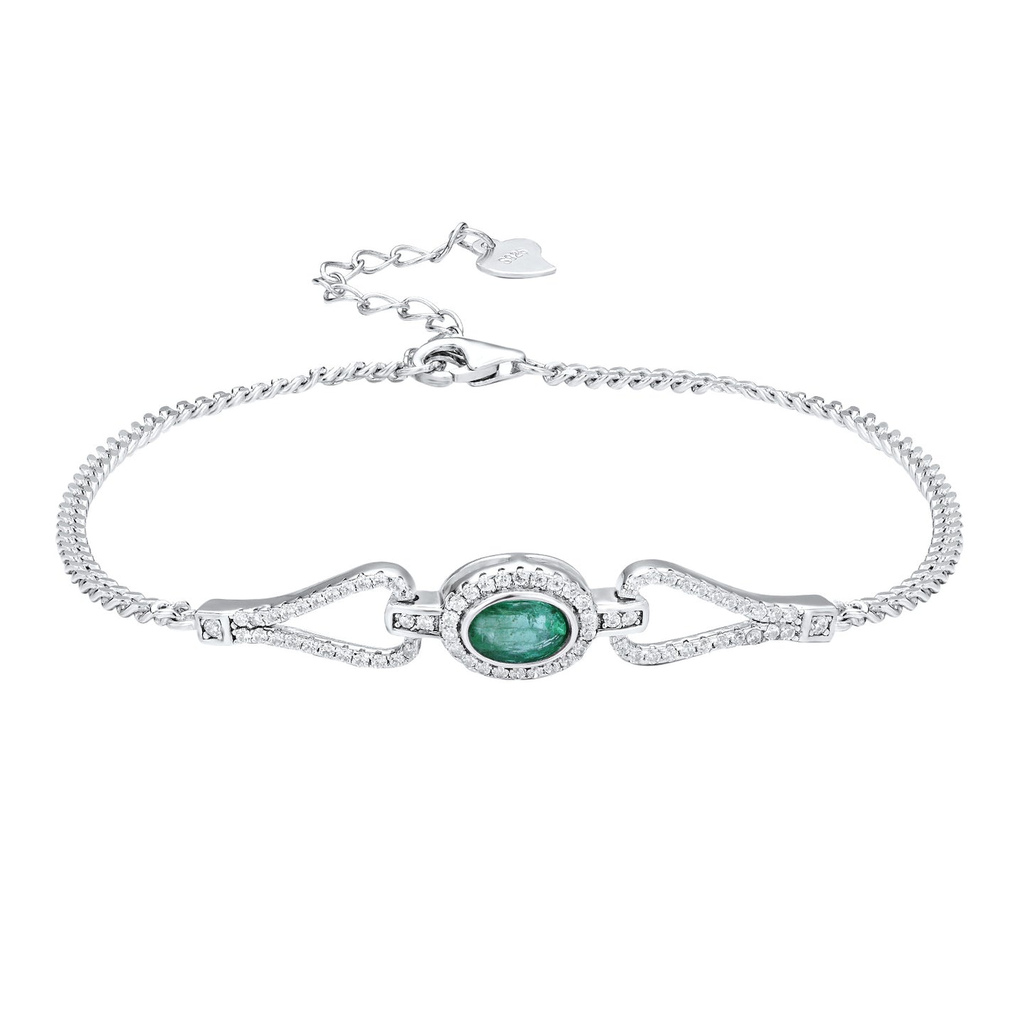 Natural Emerald Bracelet | S925 Silver | Elvarina