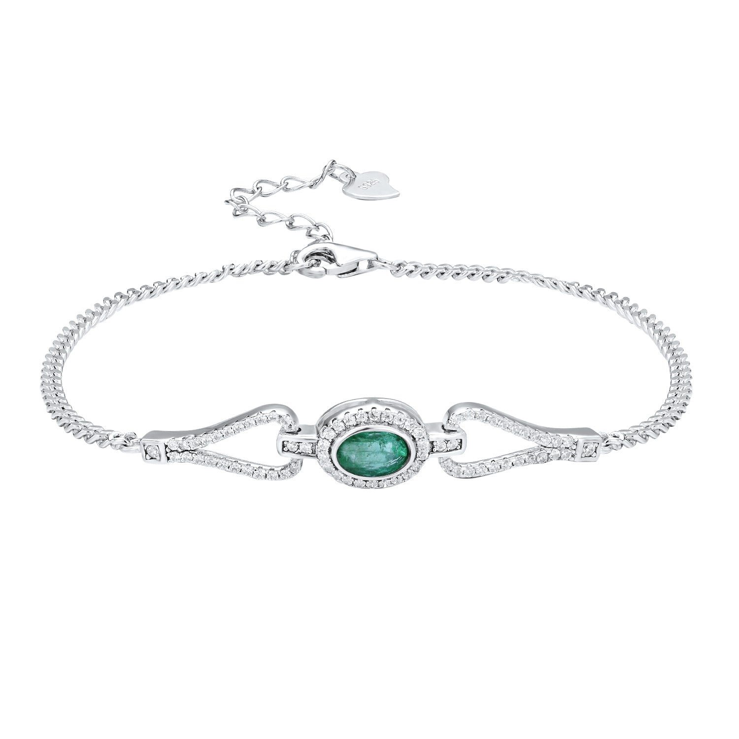 Natural Emerald Bracelet | S925 Silver | Elvarina
