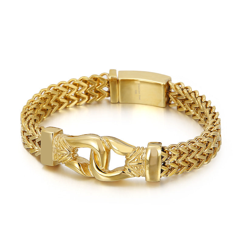 Gold Boxing Mesh Link Chain Bracelet for Men | Elvarina