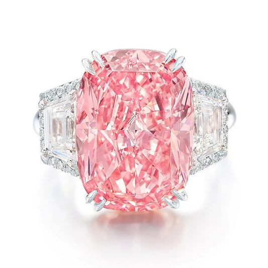 Luxury Simulated Diamond Ring | Ice Flower Cut Cushion | Elvarina
