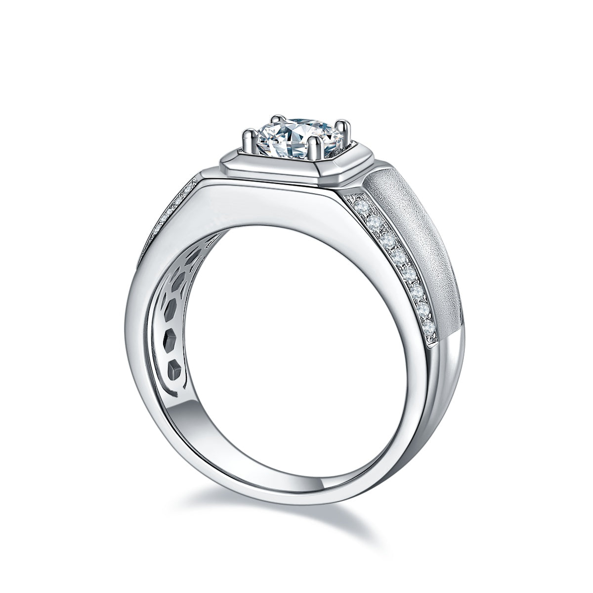 Men's Moissanite Ring | 1-3ct S925 Silver | Elvarina