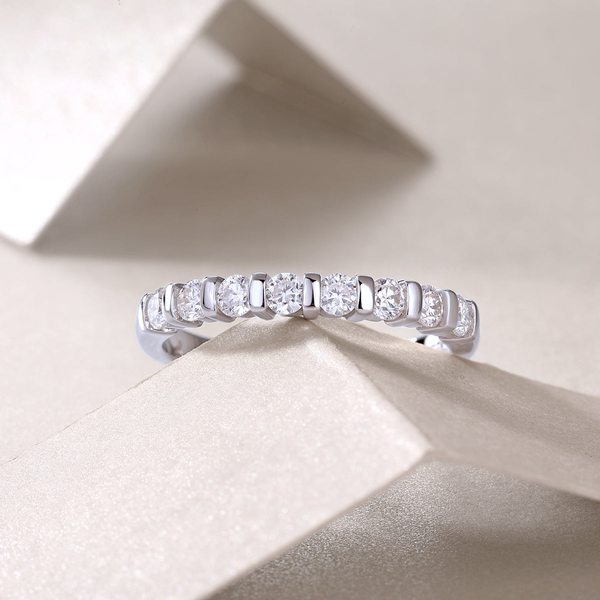 Moissanite Wedding Ring | 925 Silver | Gold & Rose Gold | Elvarina