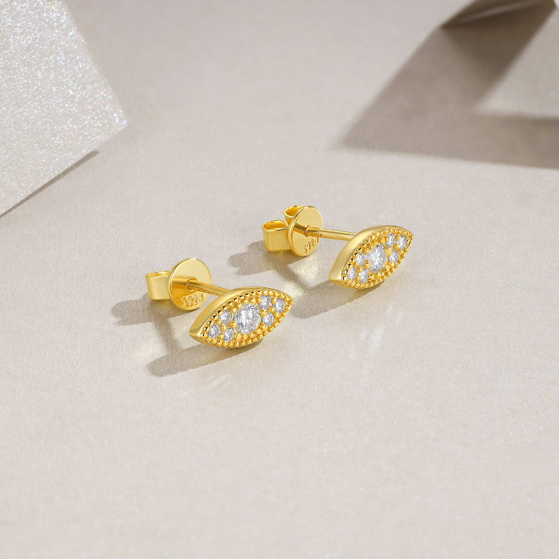 Moissanite Stud Earrings | Gold Plated S925 | Elvarina
