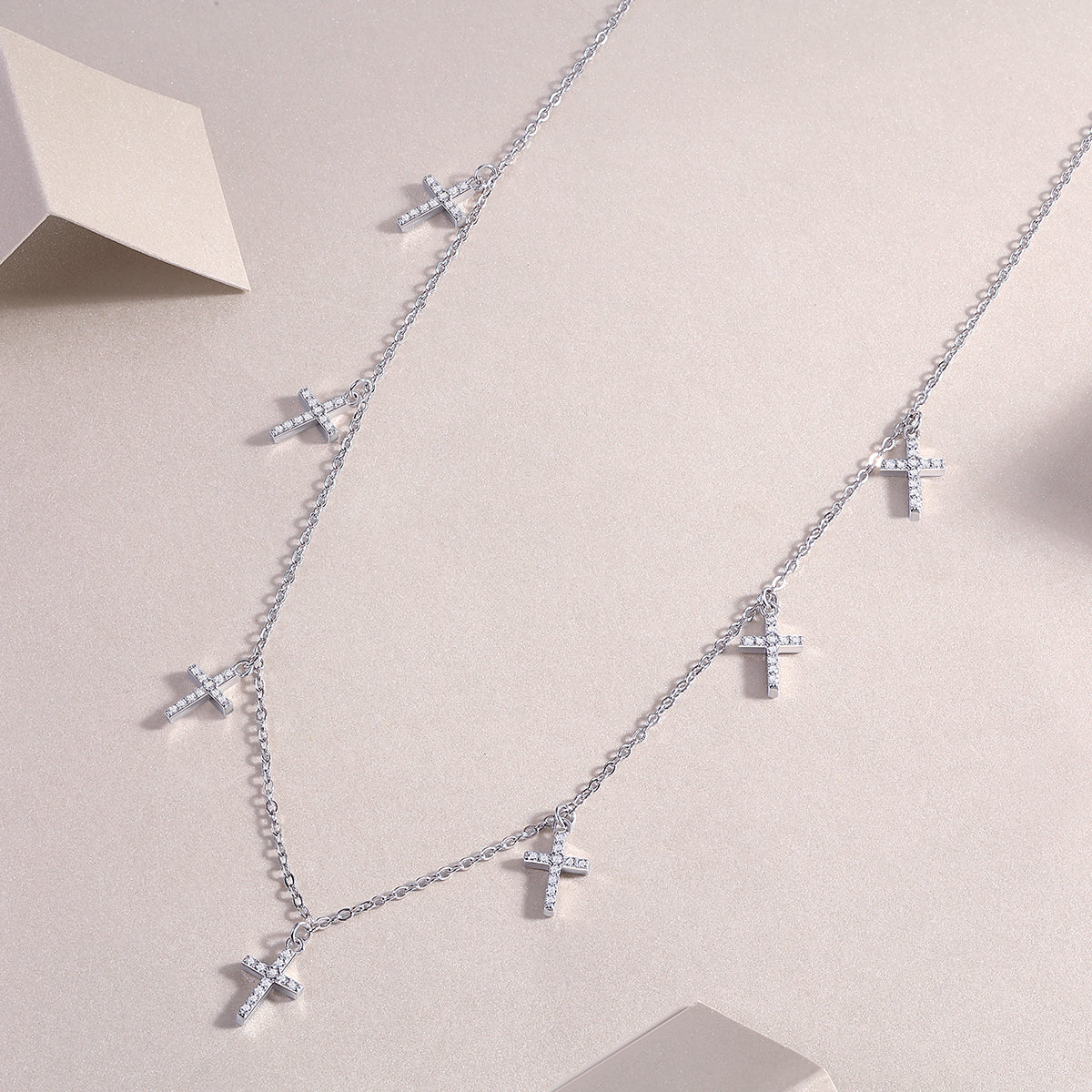 Moissanite Cross Necklace | S925 Silver | Elvarina