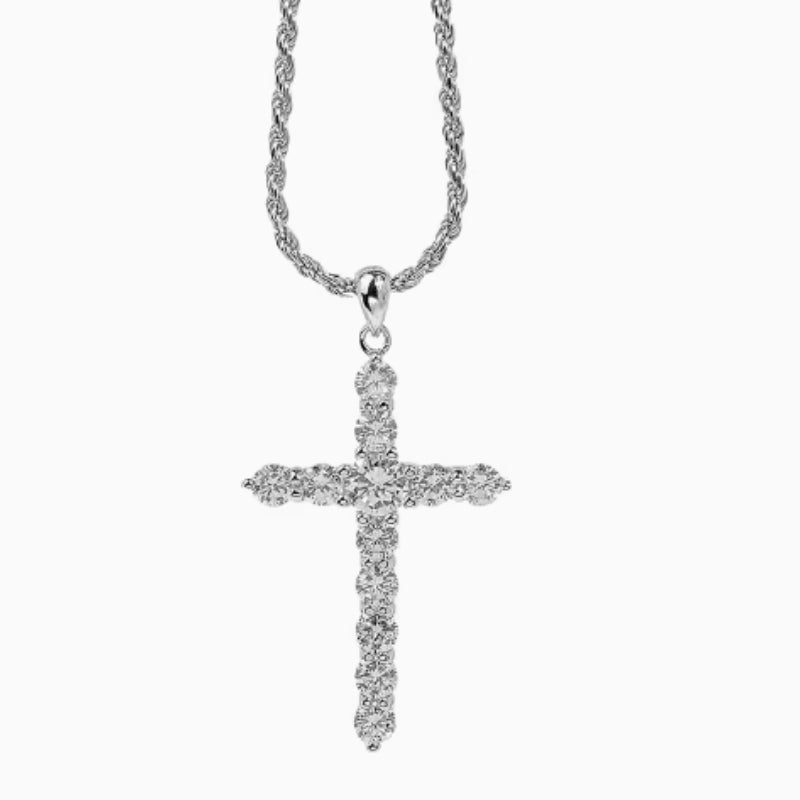 925 Silver Cross Pendant Necklace | Hip Hop | Elvarina
