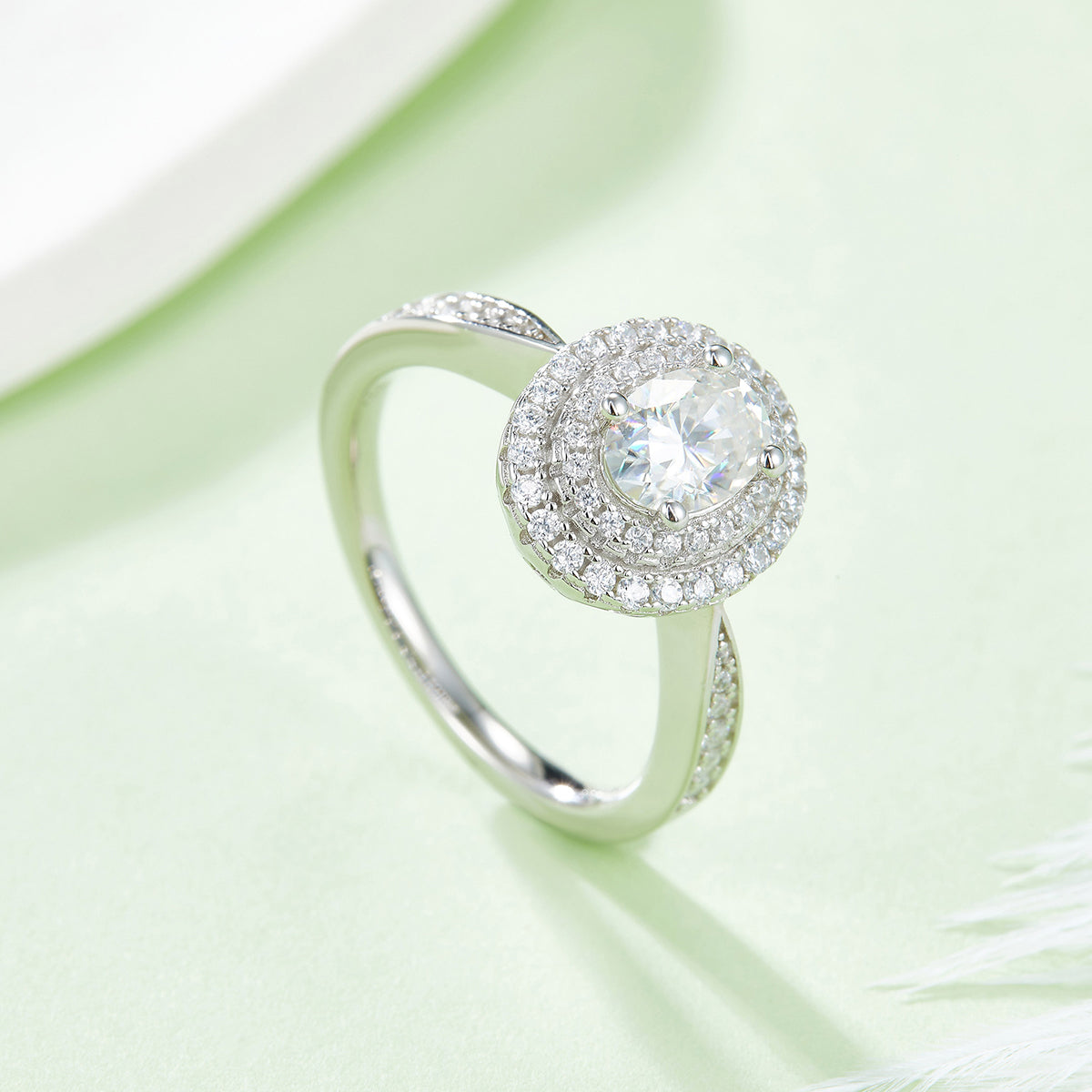 Oval Moissanite Ring | S925 Silver & Platinum | Elvarina