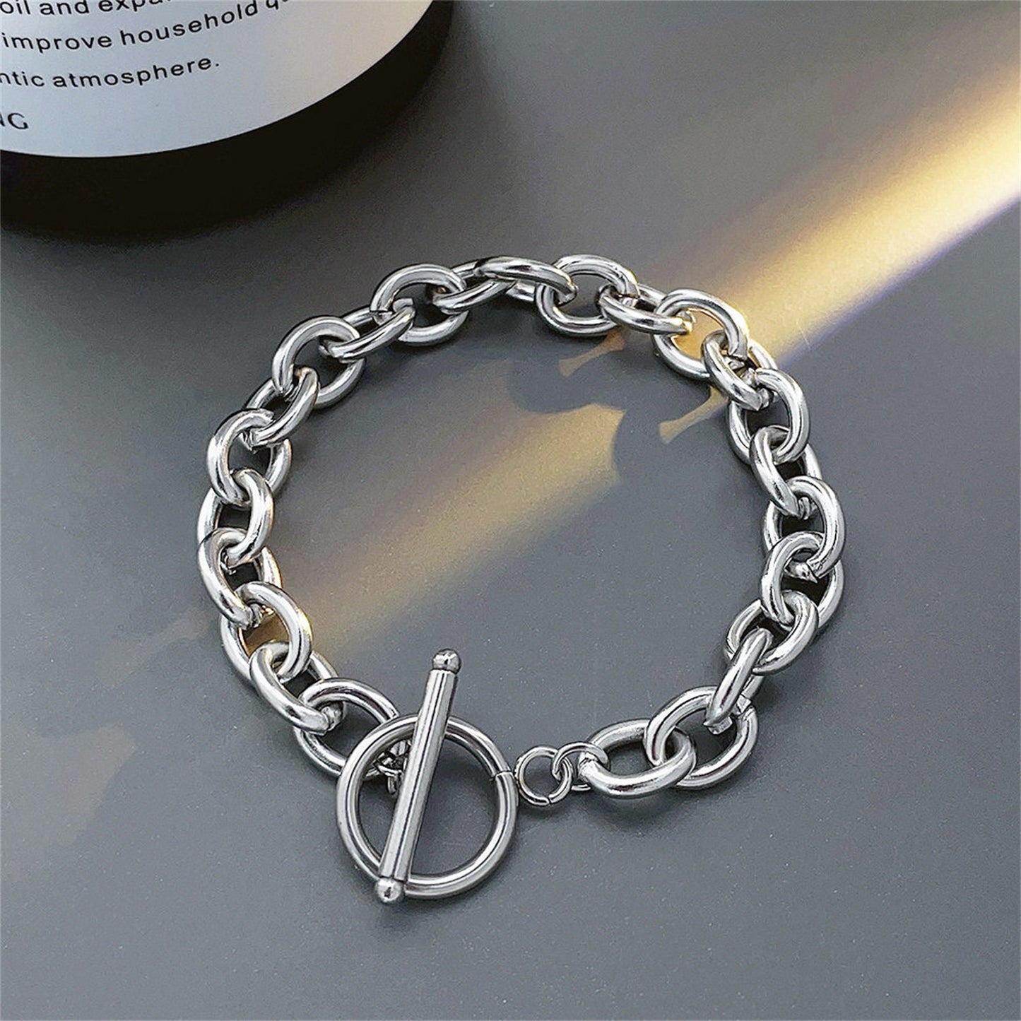 925 Silver Cuban Link Bracelet for Men | OT Buckle | Elvarina