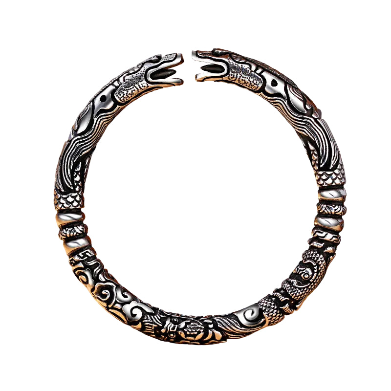 Vintage Couple Open Bracelet | Retro Copper Cuff | Elvarina