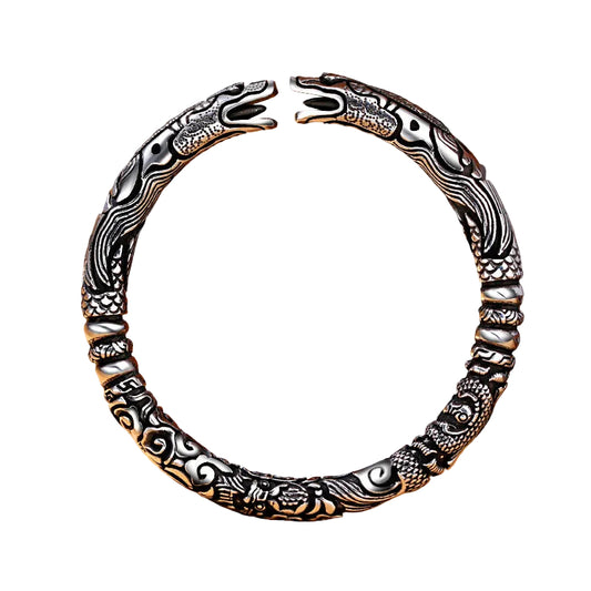 Vintage Couple Open Bracelet | Retro Copper Cuff | Elvarina