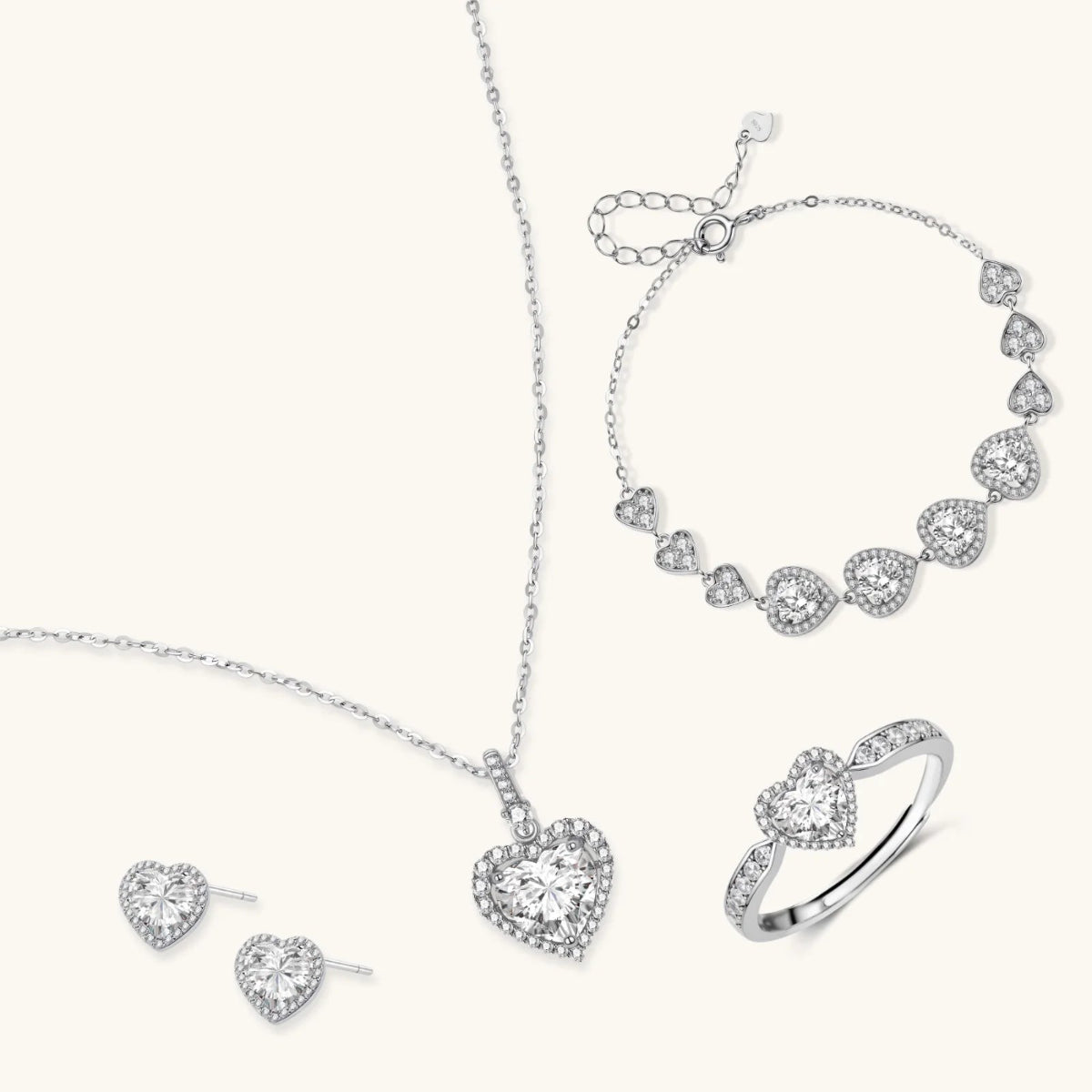 Heart Symphony Set | Sterling Silver & Moissanite