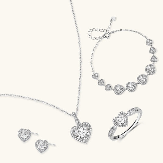 Heart Symphony Set | Sterling Silver & Moissanite