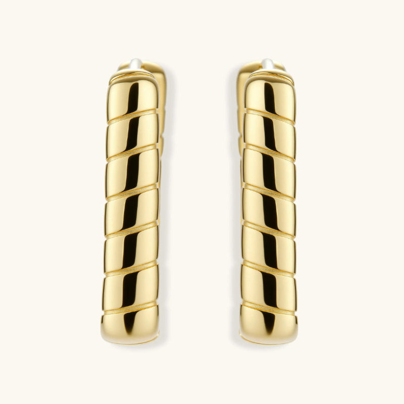 Bamboo Huggie Hoops | 18K Gold-Plated Sterling Silver