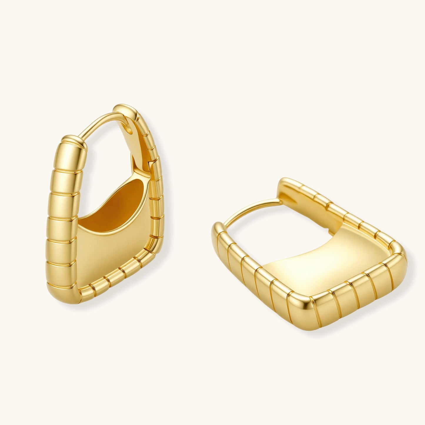 Bamboo Huggie Hoops | 18K Gold-Plated Sterling Silver