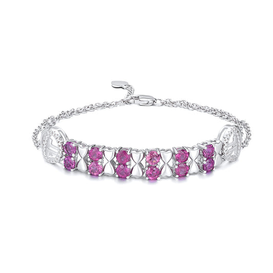 Natural Purple Garnet Bracelet | S925 | Elvarina