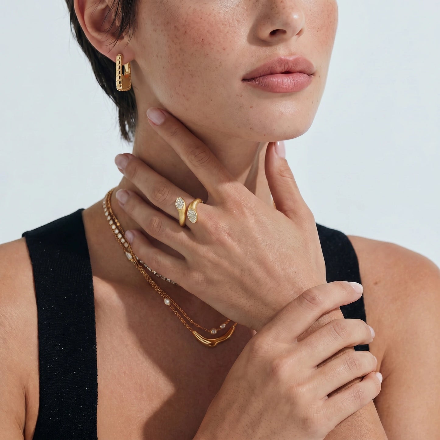 Bamboo Huggie Hoops | 18K Gold-Plated Sterling Silver