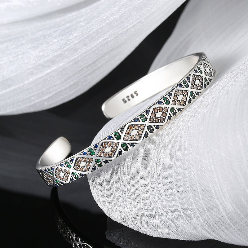Geometric Tribal Bracelet | S925 Silver | Elvarina