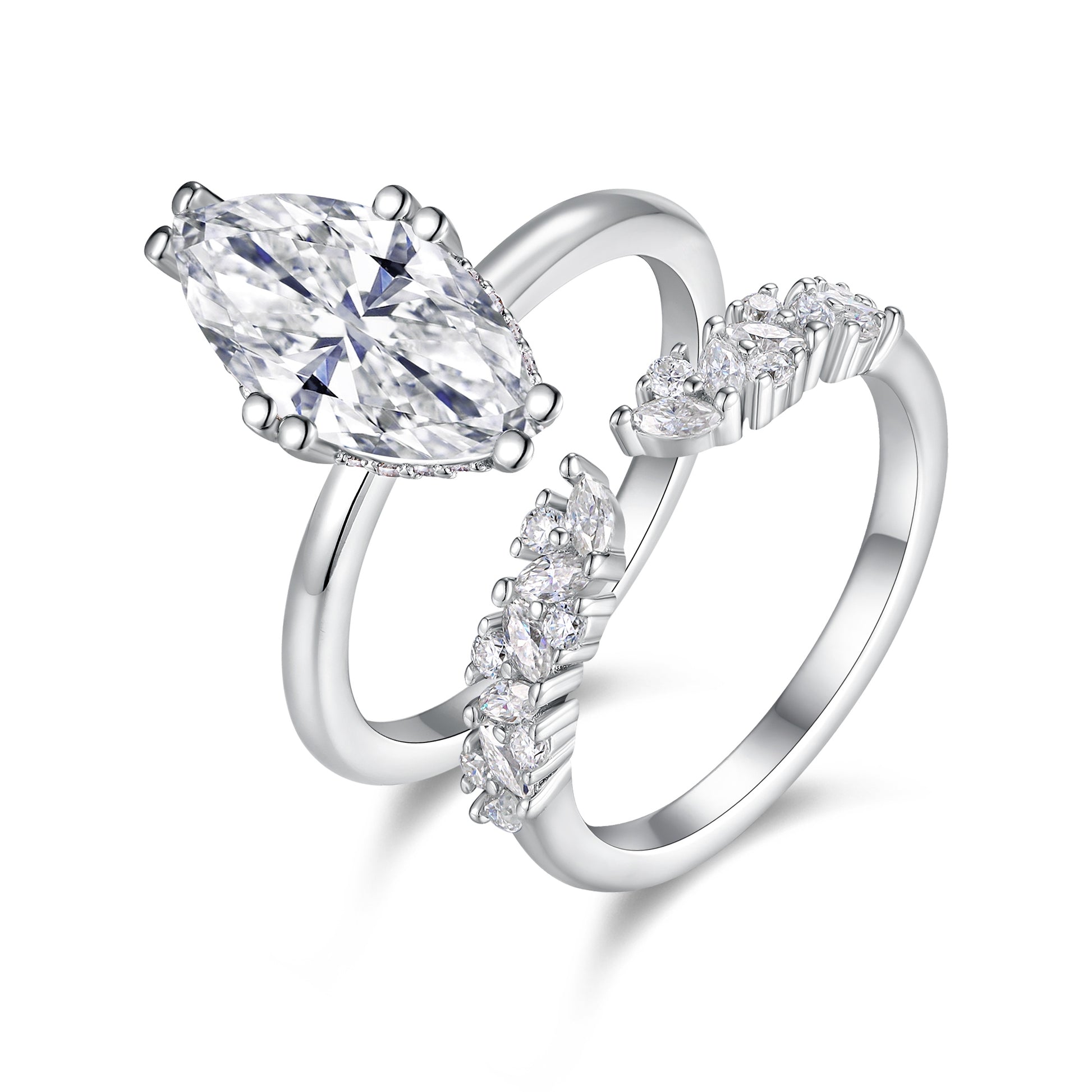 Moissanite Star Eye Ring | 925 Silver Platinum Plated | Elvarina