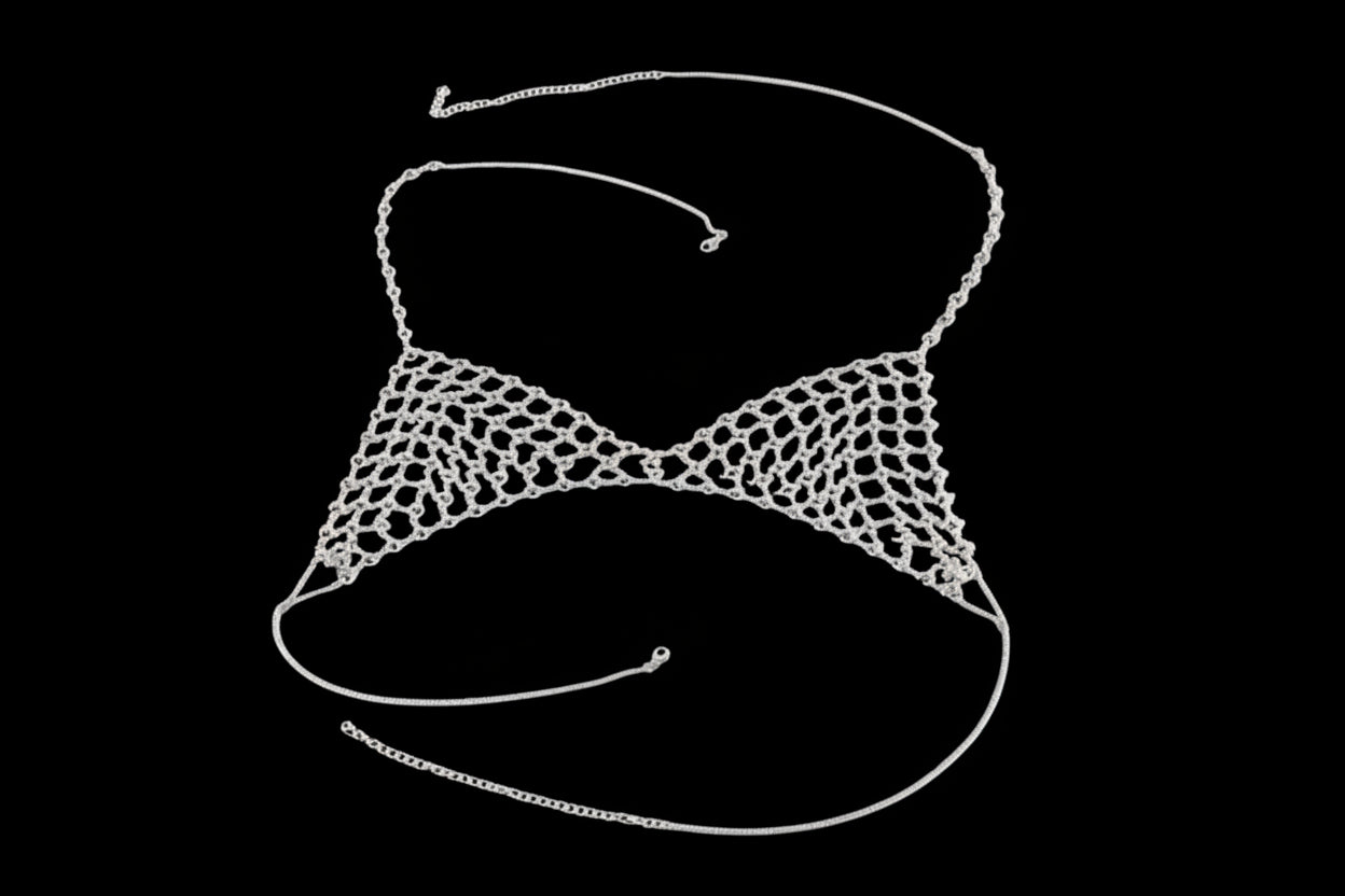 Fringed Rhinestone Mesh Body Chain | Elvarina