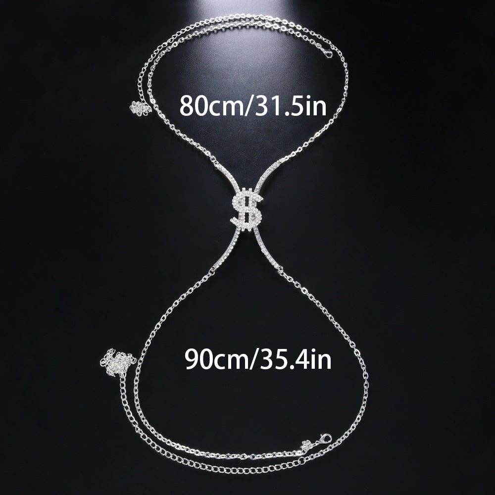 Rhinestone Chest Body Chain