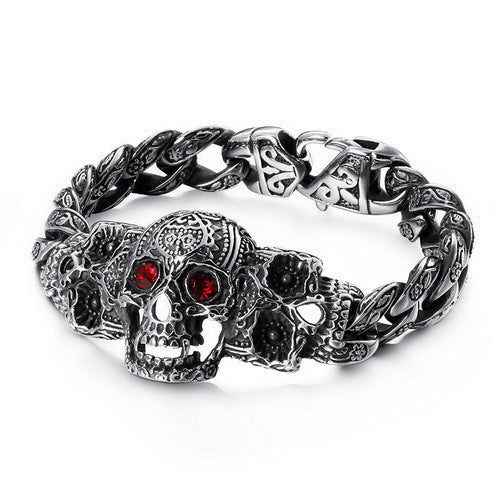 Skull Cross Totem Titanium Steel Bracelet for Men | Elvarina
