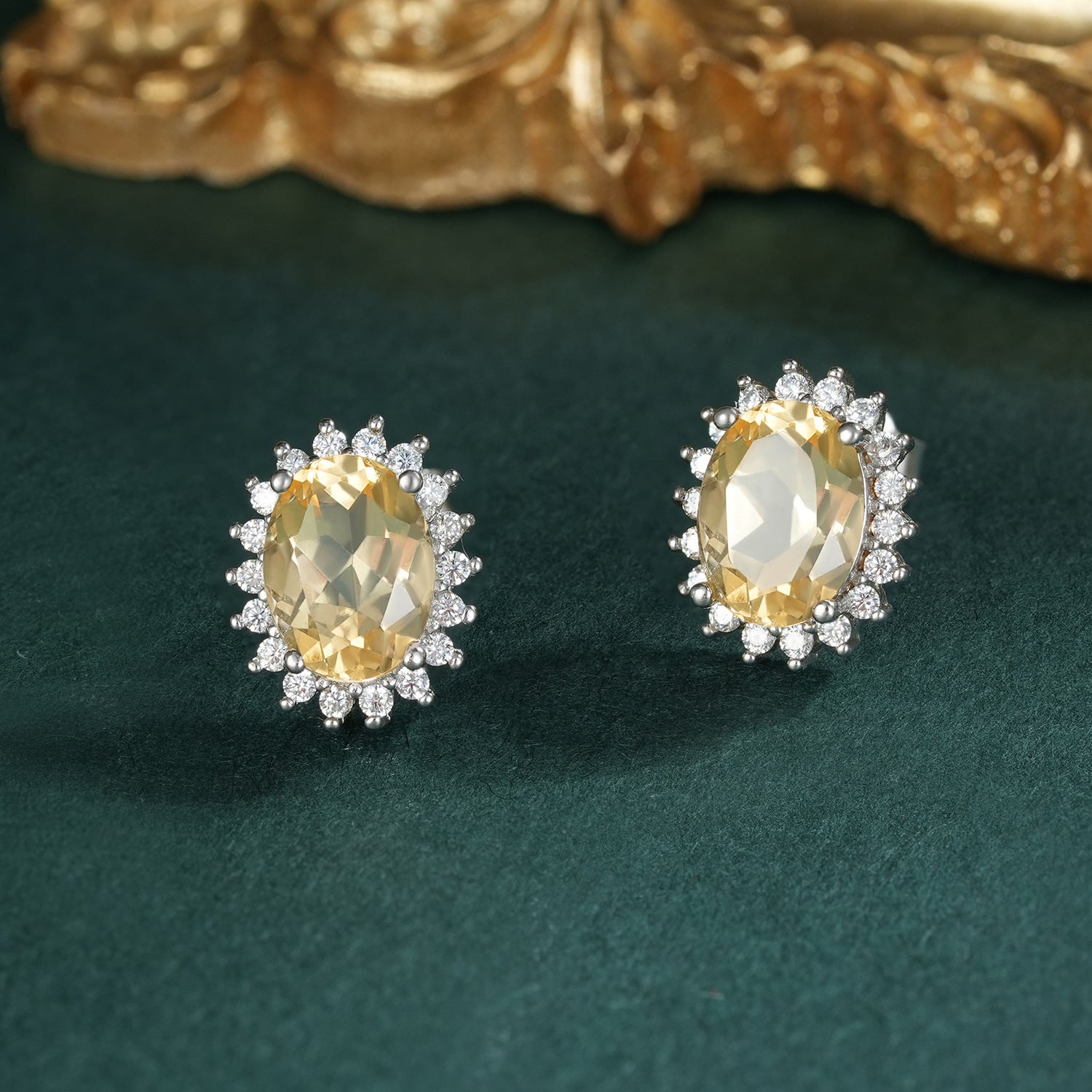 Topaz & Peridot Earrings | S925 Silver | Elvarina