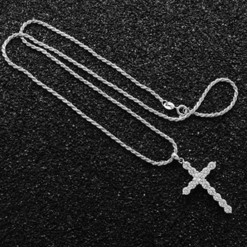 925 Silver Cross Pendant Necklace | Hip Hop | Elvarina