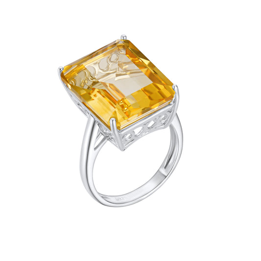 Natural Topaz Ring | S925 Sterling Silver | Elvarina