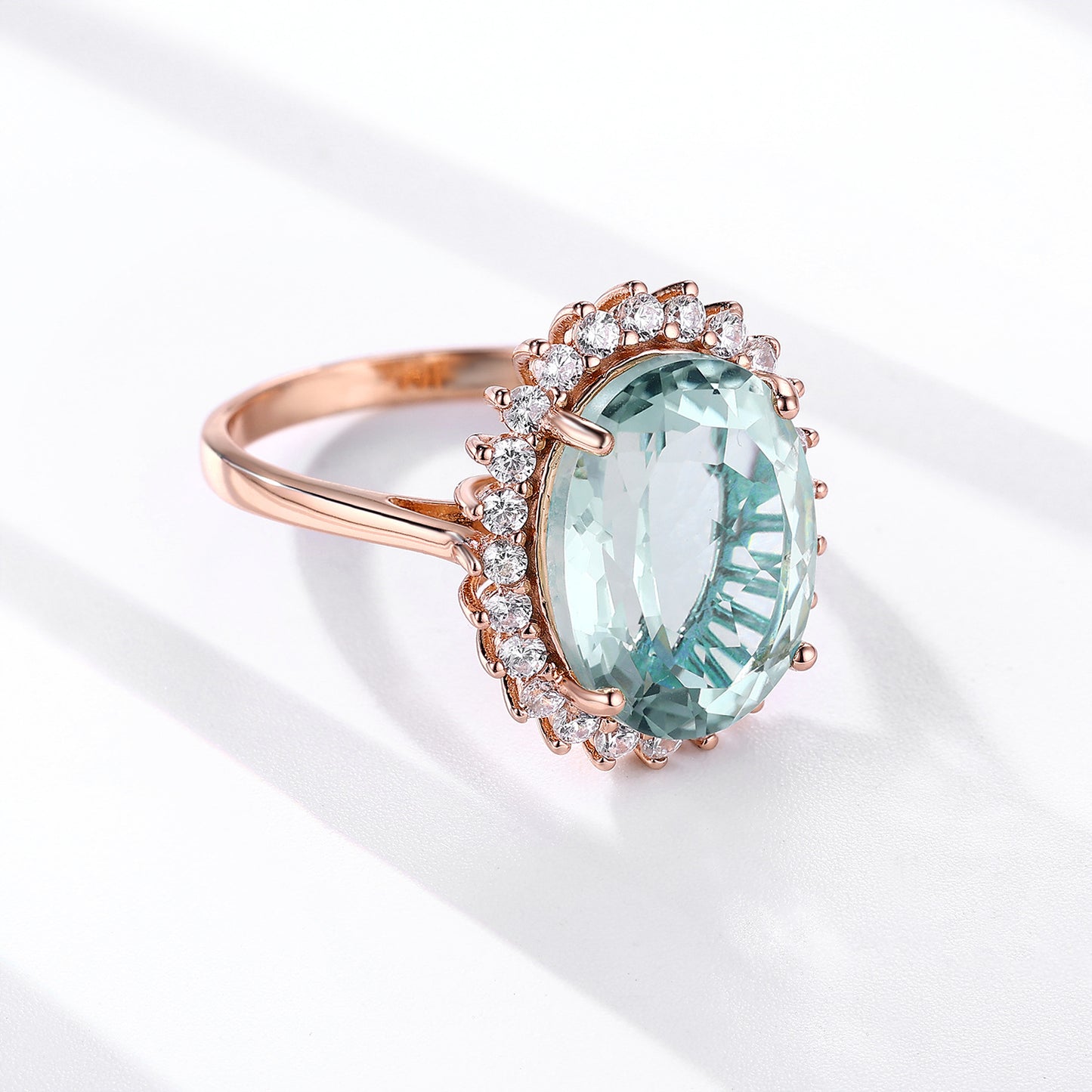 Green Crystal Wedding Ring | S925 Silver | Elvarina