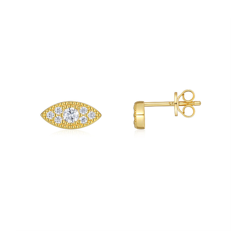 Moissanite Stud Earrings | Gold Plated S925 | Elvarina