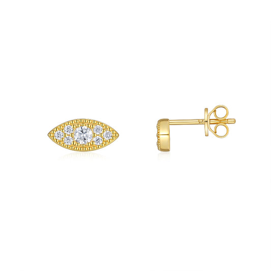 Moissanite Stud Earrings | Gold Plated S925 | Elvarina