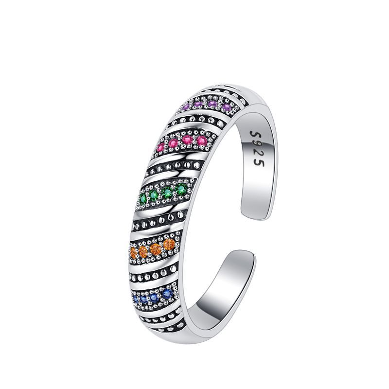 Color Diamond Thread Ring in 925 Sterling Silver – Elvarina