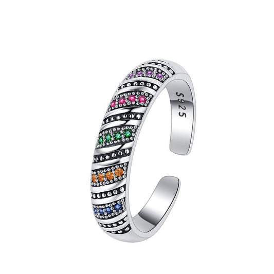 Color Diamond Thread Ring in 925 Sterling Silver – Elvarina
