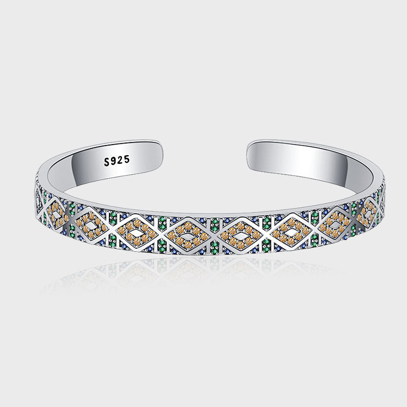Geometric Tribal Bracelet | S925 Silver | Elvarina