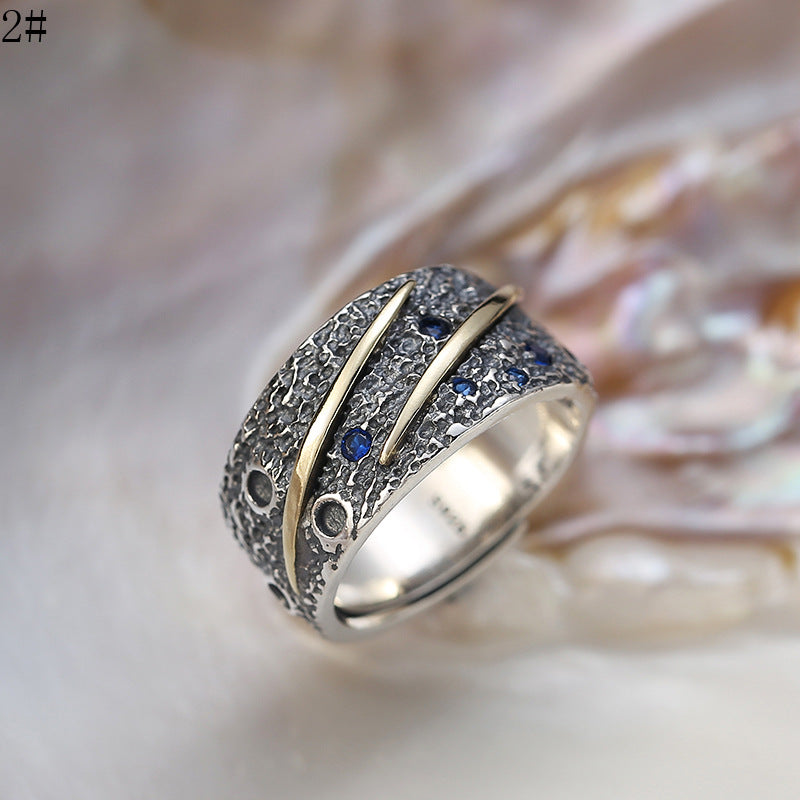 925 Silver Retro Starry Ring for Men | Elvarina