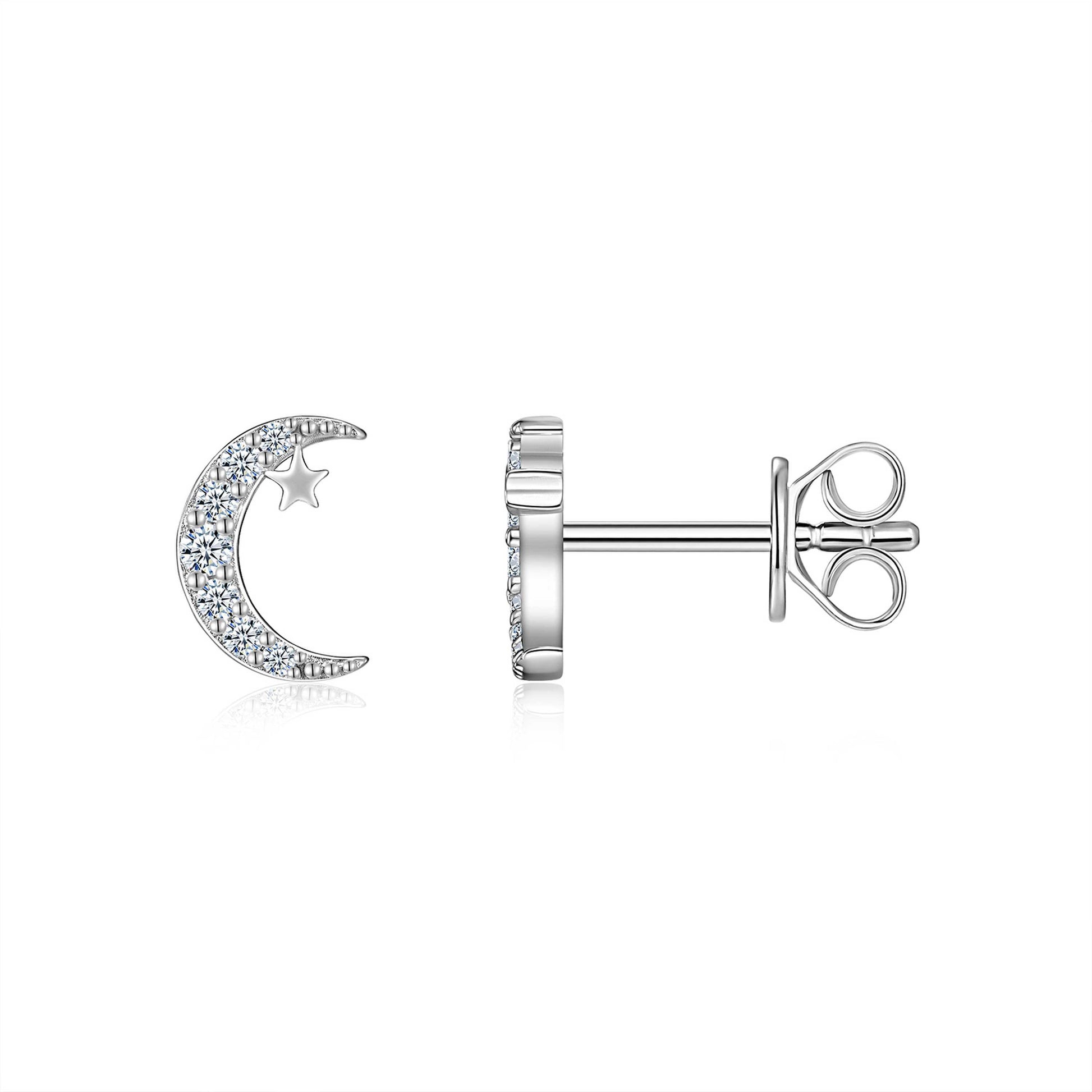 Minimalist Morganite Stud Earrings | 925 Silver | Elvarina