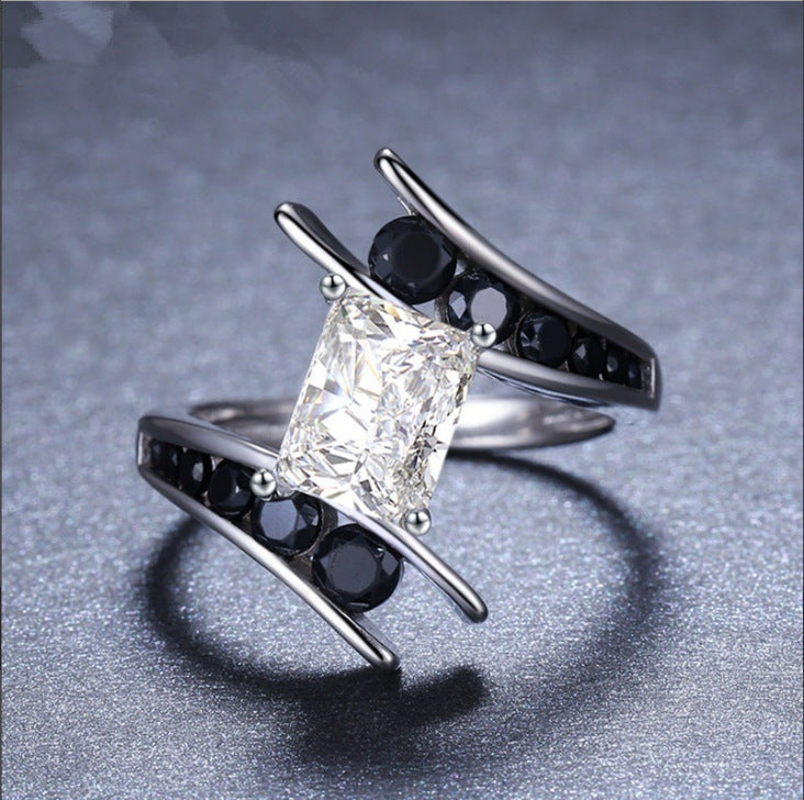 Square Zircon Ring Unisex Fashion Jewelry | Elvarina