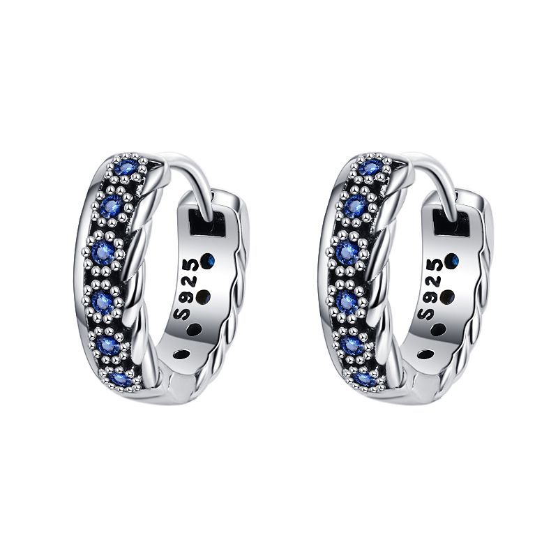 Woven Zircon Stud Earrings | S925 Sterling Silver | Elvarina