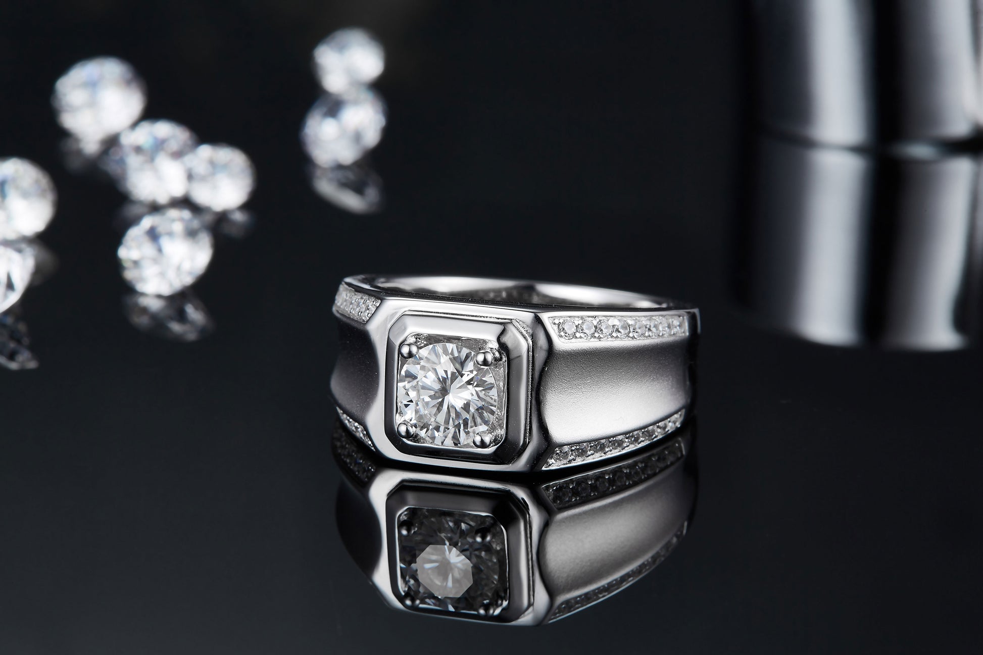 Men's Moissanite Ring | 1-3ct S925 Silver | Elvarina