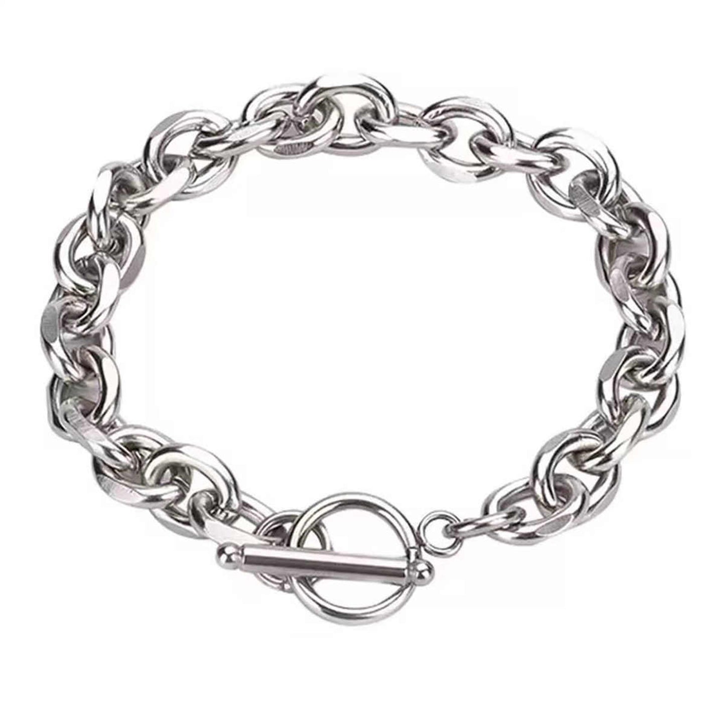 925 Silver Cuban Link Bracelet for Men | OT Buckle | Elvarina