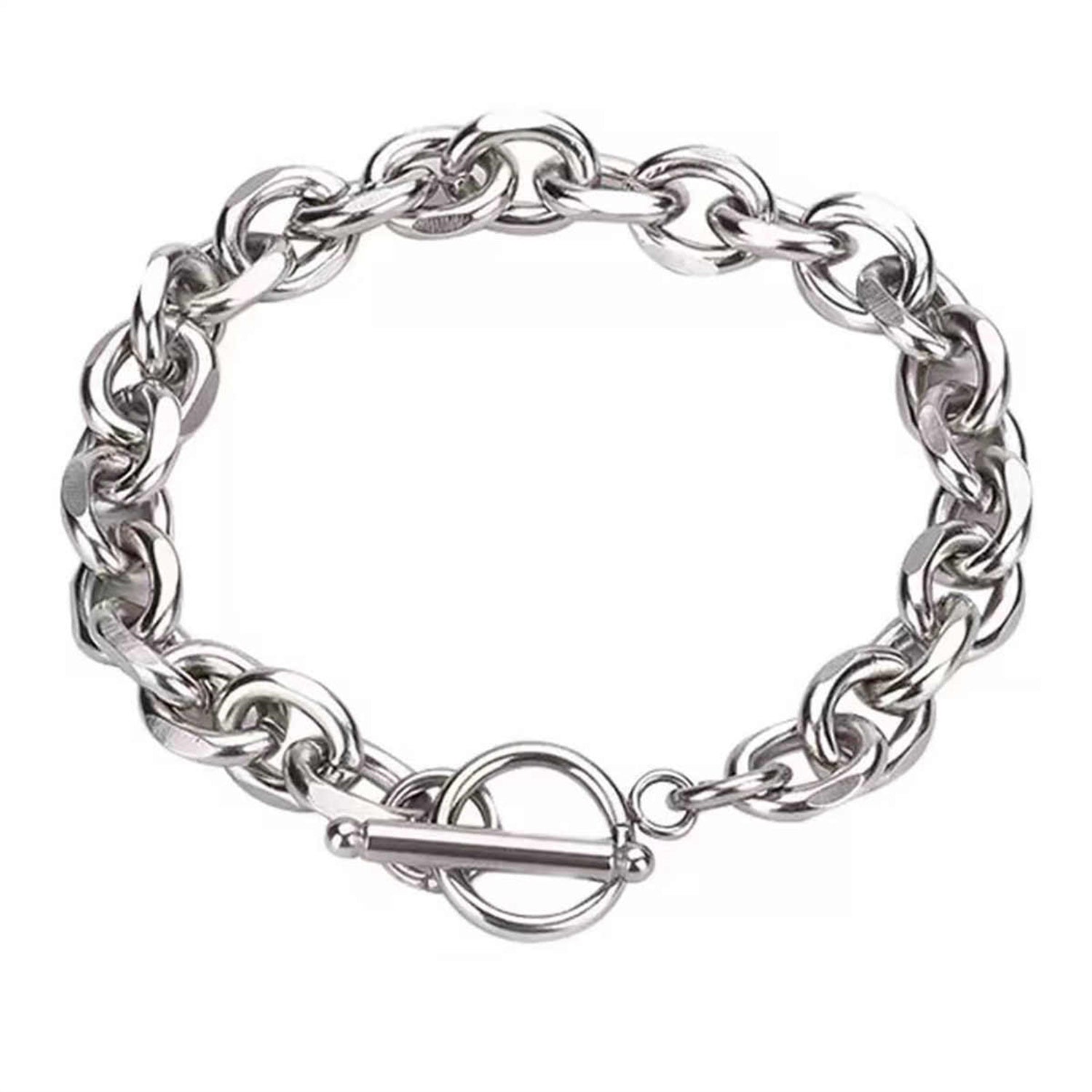 925 Silver Cuban Link Bracelet for Men | OT Buckle | Elvarina