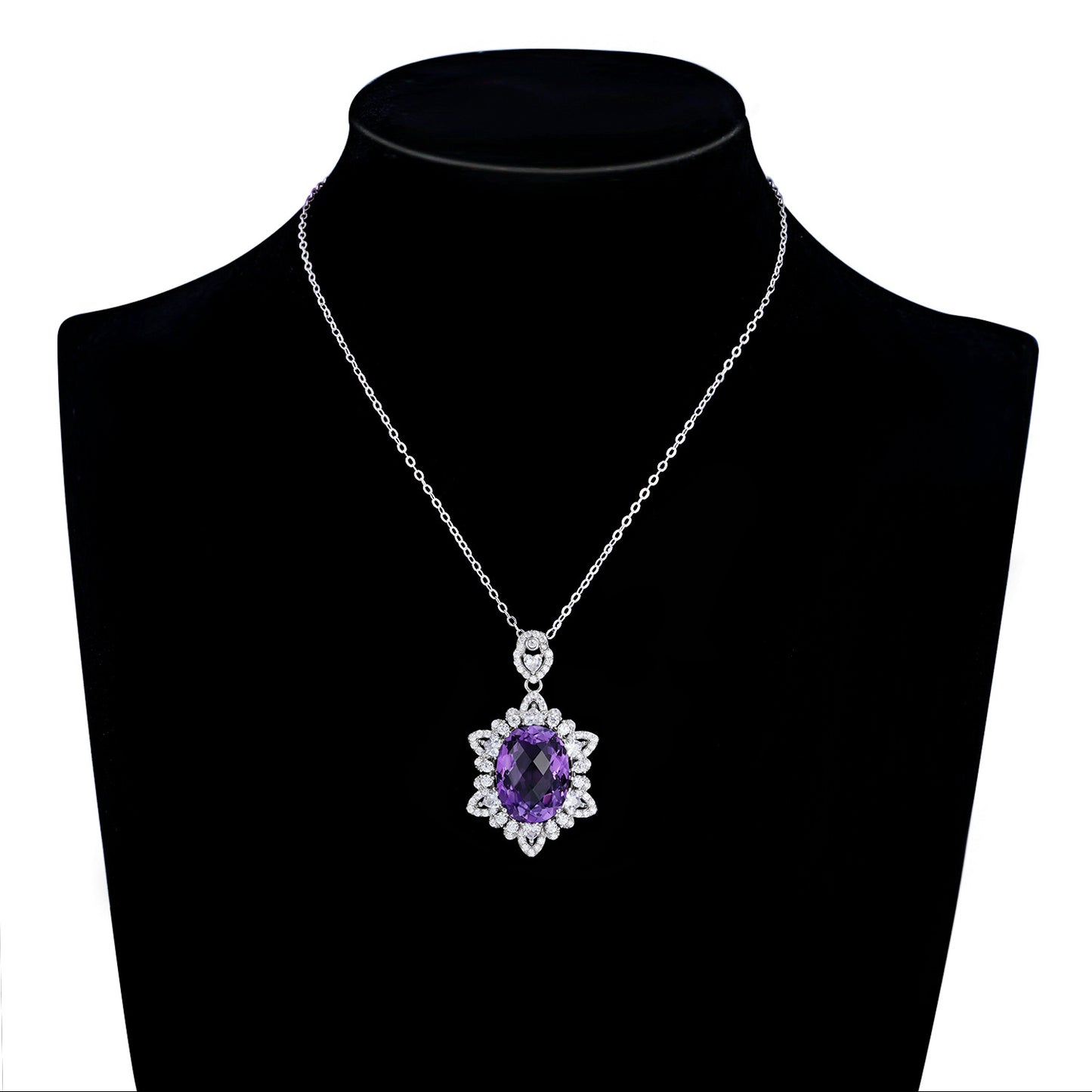 Natural Amethyst Necklace | 925 Silver | Elvarina