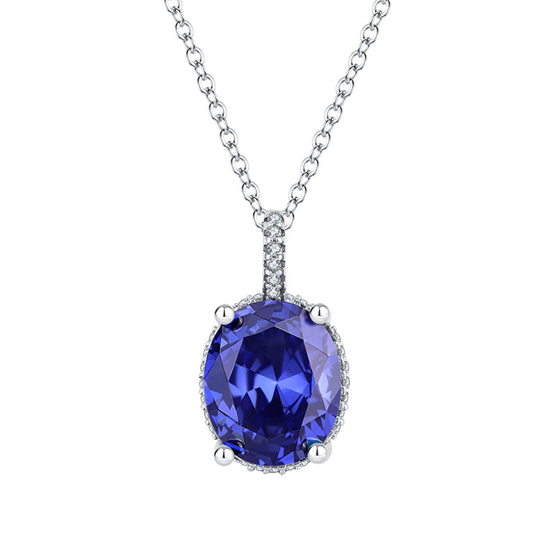 Ocean Heart Crystal Blue Collar Necklace