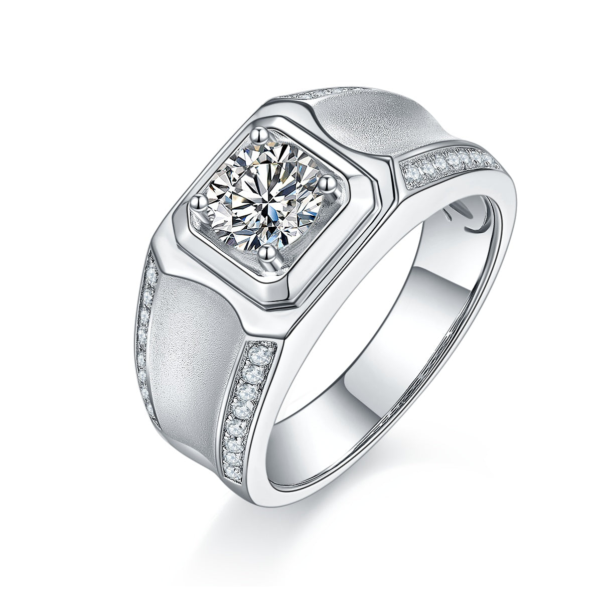 Men's Moissanite Ring | 1-3ct S925 Silver | Elvarina