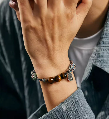 925 Silver Handwoven Transport Beads Bracelet | Elvarina